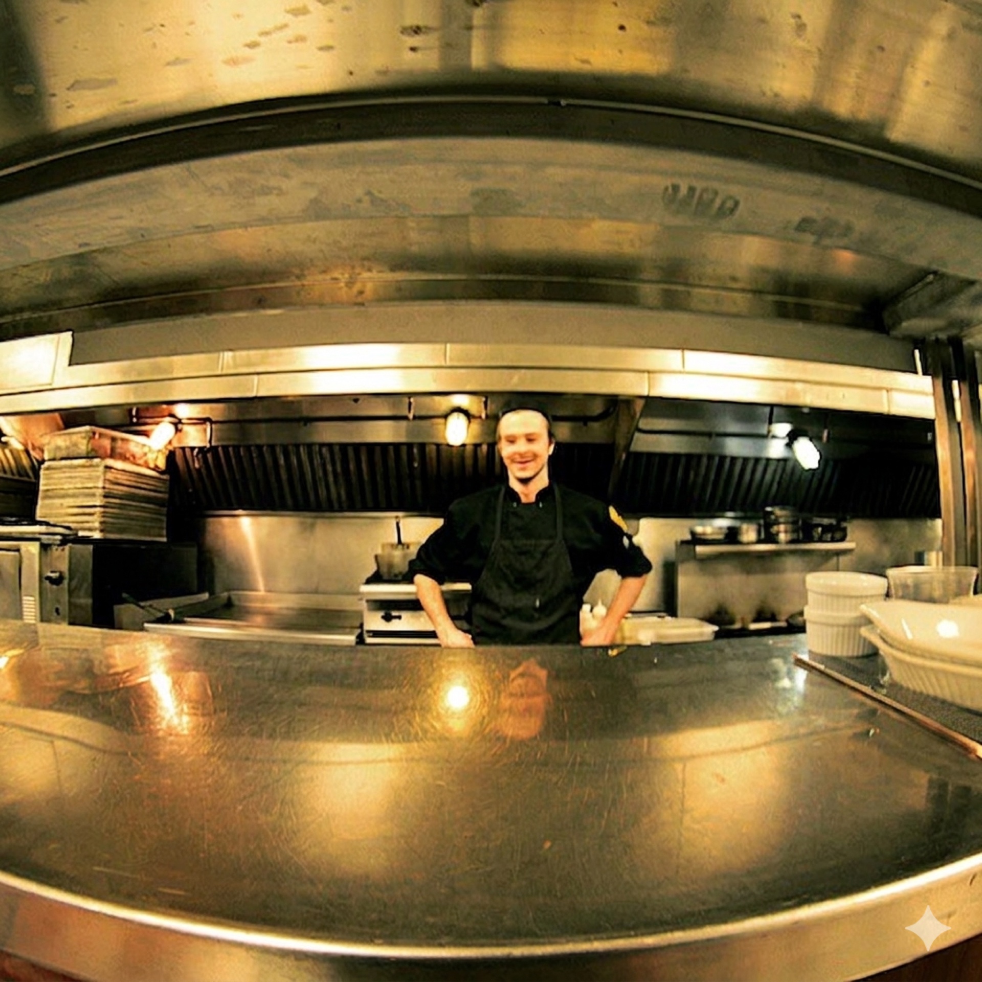 Marty as a chef at The Italian Table